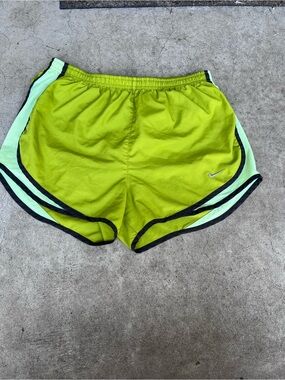 Nike Women's Bright Lime Athletic Running Shorts with Black Trim